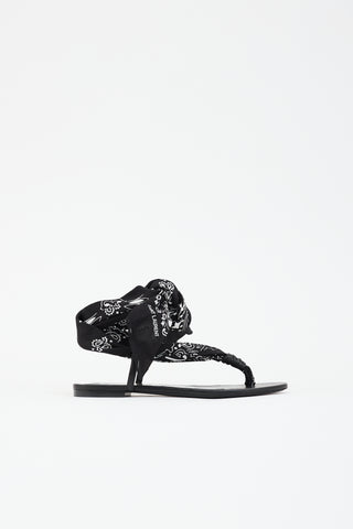 Saint Laurent Leather Bandana Dallas Sandal