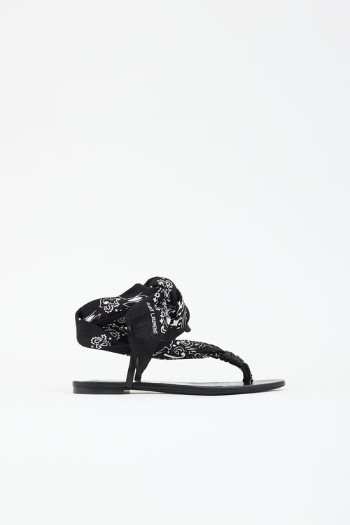 Saint Laurent Leather Bandana Dallas Sandal