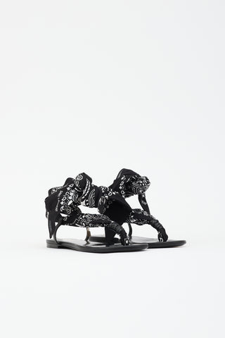 Saint Laurent Leather Bandana Dallas Sandal