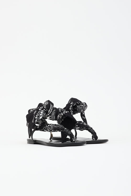 Saint Laurent Leather Bandana Dallas Sandal