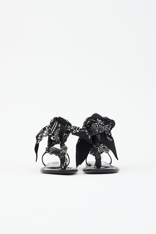 Saint Laurent Leather Bandana Dallas Sandal