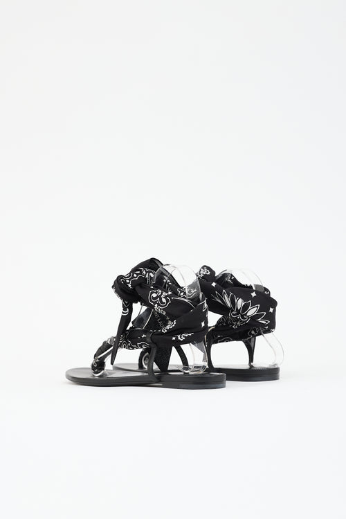 Saint Laurent Leather Bandana Dallas Sandal