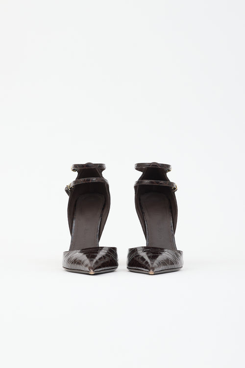 Ferragamo Embossed Leather Vidya Heel