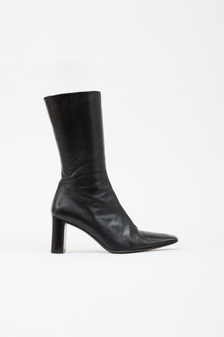 Prada Leather Square Toe Boot