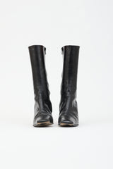 Prada Leather Square Toe Boot