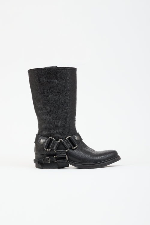 Miu Miu Leather Biker Boot