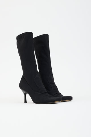 Dolce & Gabbana Jersey Square Toe Sock Boot