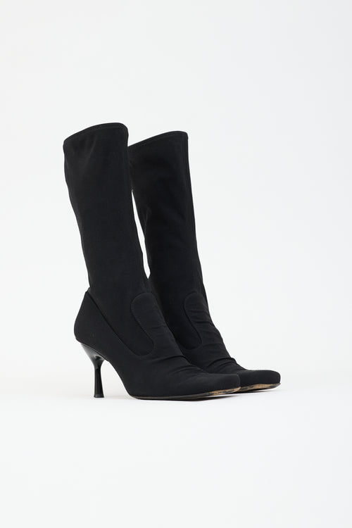 Dolce & Gabbana Jersey Square Toe Sock Boot