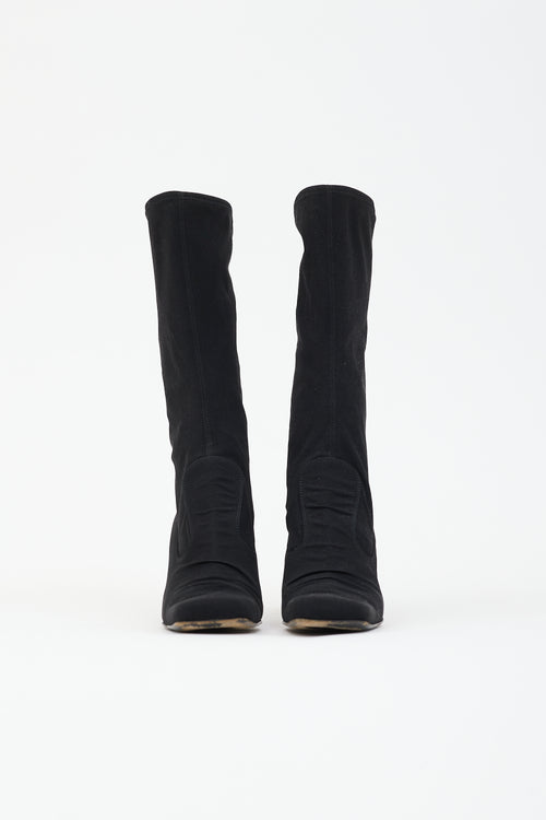 Dolce & Gabbana Jersey Square Toe Sock Boot