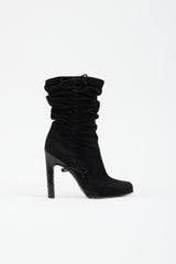 Gucci Suede Ruched Ankle Boot