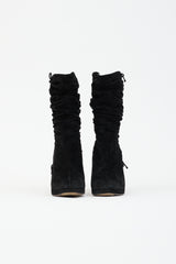 Gucci Suede Ruched Ankle Boot