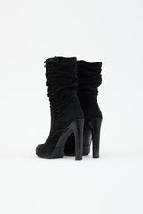 Gucci Suede Ruched Ankle Boot