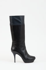 Saint Laurent Leather Brogue Platform Boot