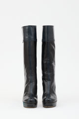 Saint Laurent Leather Brogue Platform Boot