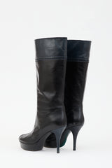 Saint Laurent Leather Brogue Platform Boot