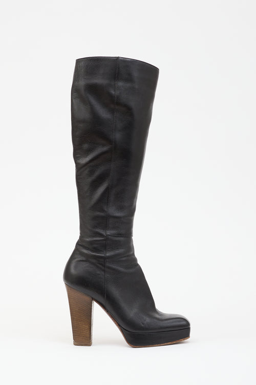 Saint Laurent Leather Platform Boot