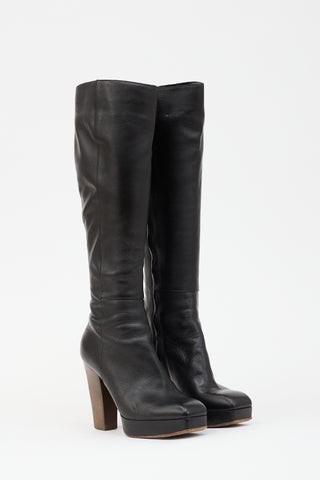 Saint Laurent Leather Platform Boot