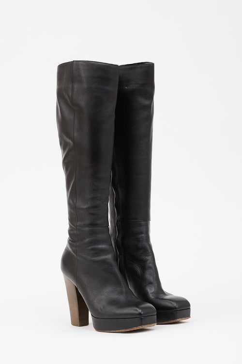 Saint Laurent Leather Platform Boot