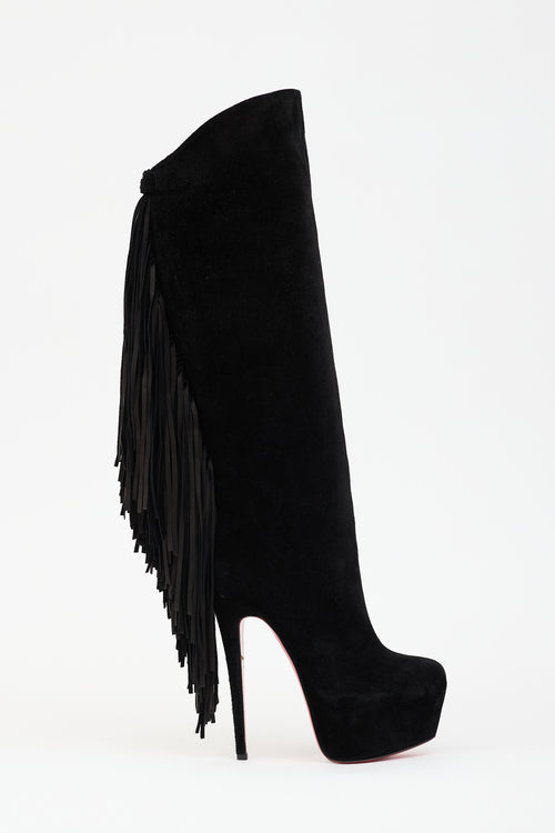 Christian Louboutin Suede Fringe Interlopa Boot