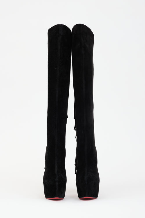 Christian Louboutin Suede Fringe Interlopa Boot