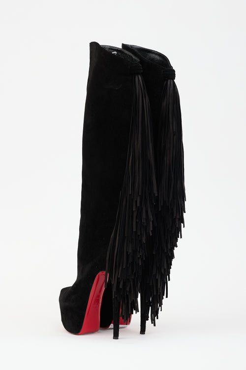 Christian Louboutin Suede Fringe Interlopa Boot