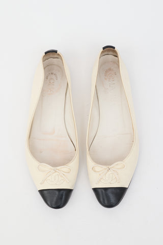 Chanel Leather CC Ballet Flat