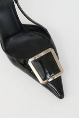 Prada Patent Buckle Slingback Heel