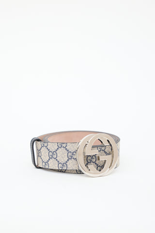 Gucci Brown GG Supreme Interlocking G Belt