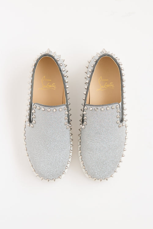 Christian Louboutin Glitter Pik Boat Slip On Sneaker