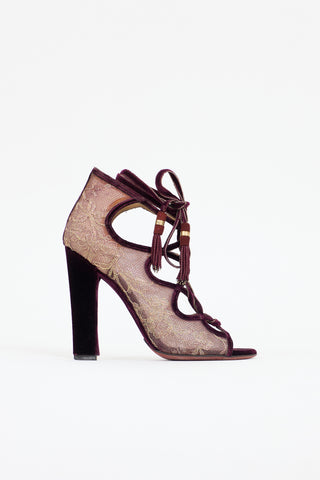 Ferragamo FW 2012 Lace & Velvet Heel