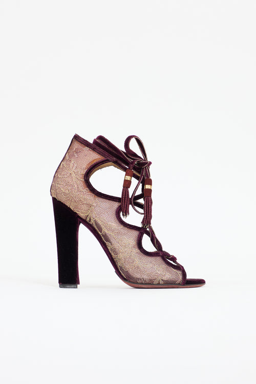 Ferragamo FW 2012 Lace & Velvet Heel