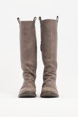 Brunello Cucinelli Brown Leather Knee High Boot