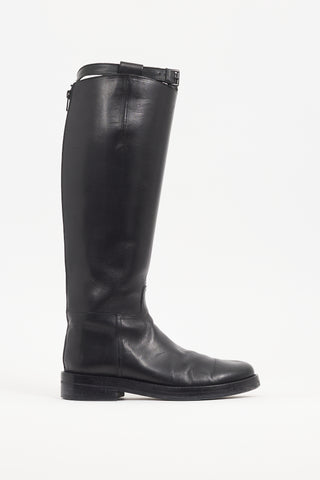 Ann Demeulemeester Black Leather Stan Riding Boot