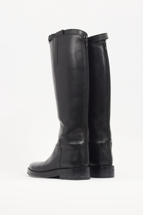 Ann Demeulemeester Black Leather Stan Riding Boot