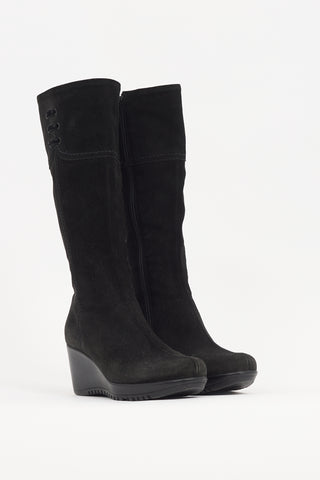 La Canadienne Black Suede Galaxy Boot