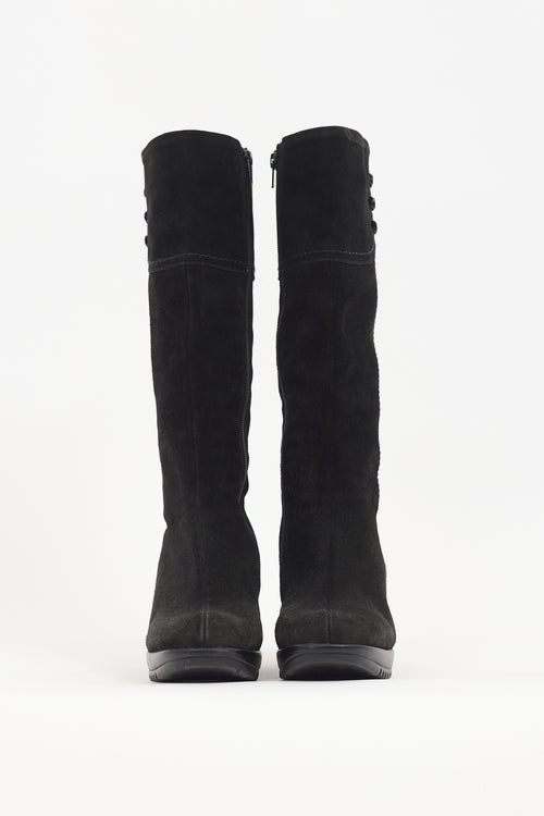 La Canadienne Black Suede Galaxy Boot