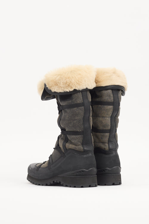 The North Face Grey & Black Leather Cryos Boot