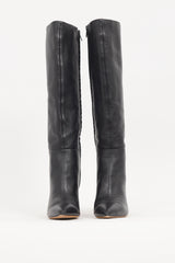 Vince Black Leather Pilar Knee High Boot