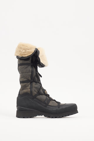 The North Face Grey & Black Leather Cryos Boot