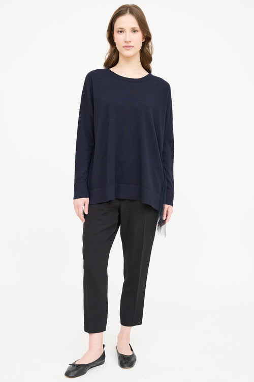Fabiana Filippi Cashmere & Tulle Crewneck  Sweater