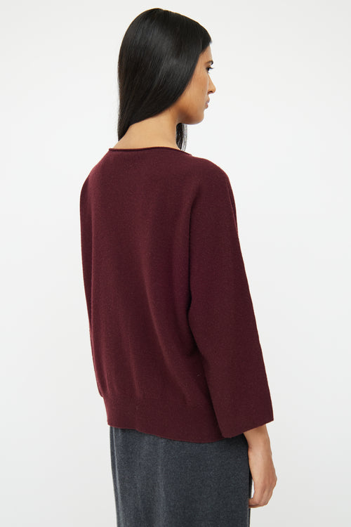 Fabiana Filippi Burgundy Wool & Silver Bead Detail Sweater