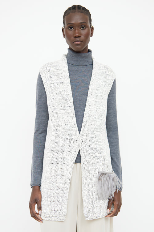 Fabiana Filippi Grey & White Knit Vest