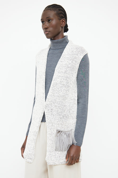 Fabiana Filippi Grey & White Knit Vest