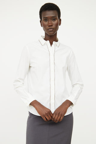 Fabiana Filippi White Zip Detail Button Down