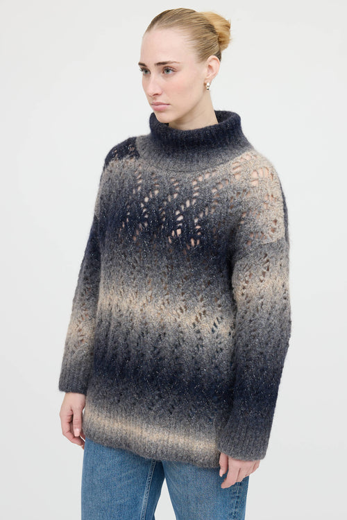 Fabiana Filippi Open Weave Metallic Knit Sweater