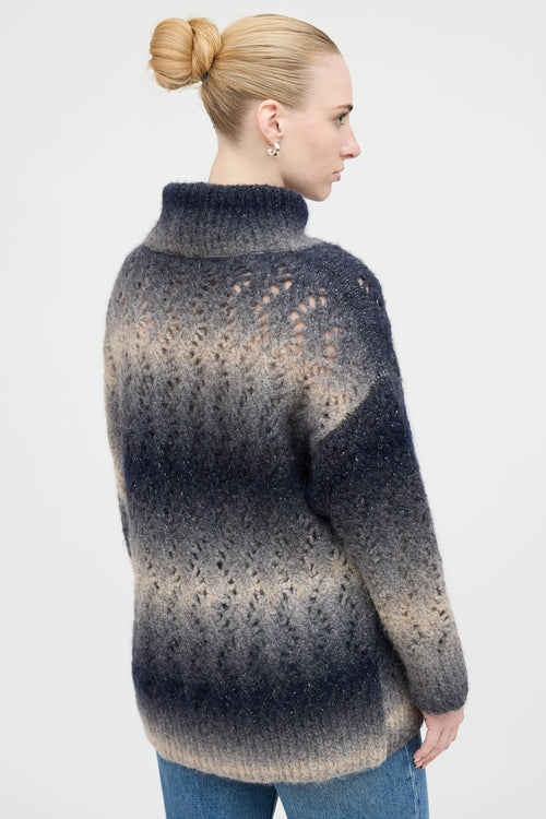 Fabiana Filippi Open Weave Metallic Knit Sweater