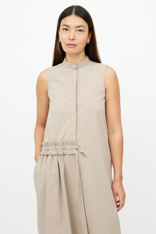 Fabiana Filippi Brown Stripe Shirt Dress