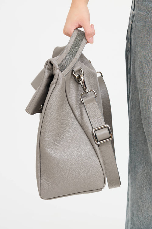 Fabiana Filippi Leather Beaded Trim Bag