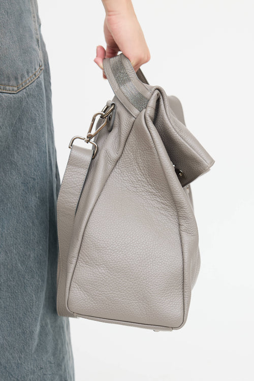 Fabiana Filippi Leather Beaded Trim Bag