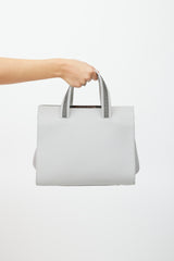 Fabiana Filippi Grey Leather Embellished Handle Bag